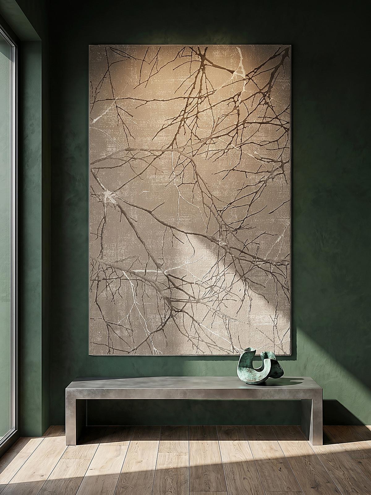 TEPPICHLÄUFER Abstrakt KAVALA Polyester Beige 80 x 300 cm - Beige, Textil (80/300cm) - KADIMA DESIGN