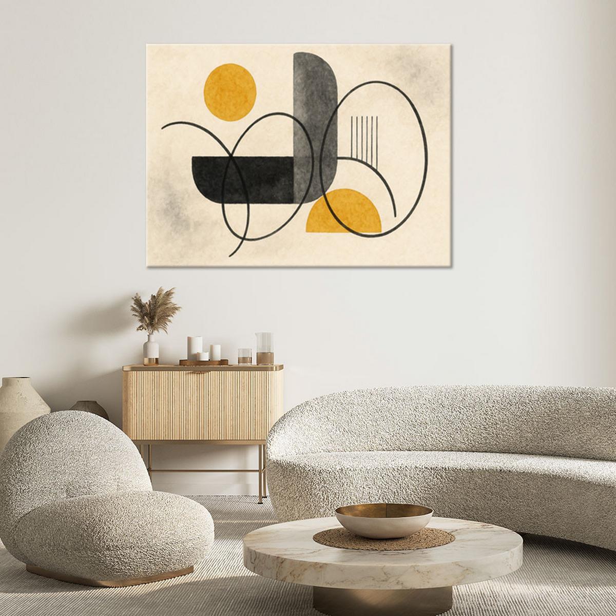 LEINWANDBILD Geometrische Linien Beige 120x80cm - Beige, Textil (120/80cm) - Feeby