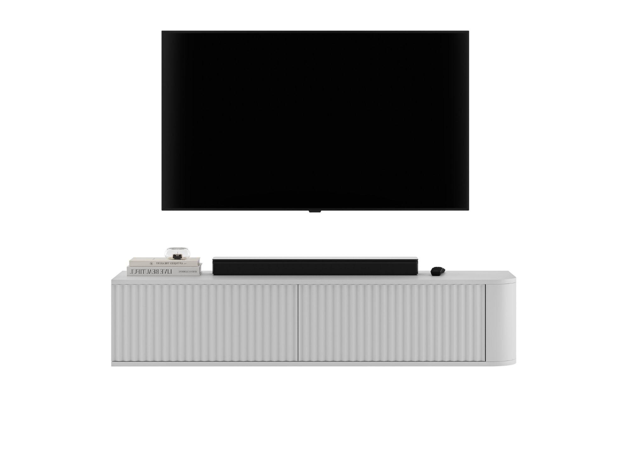 TV-LOWBOARD Aurora Weiß matt 140 cm - Weiß, Holzwerkstoff (140/30/35cm) - Meble Lindner