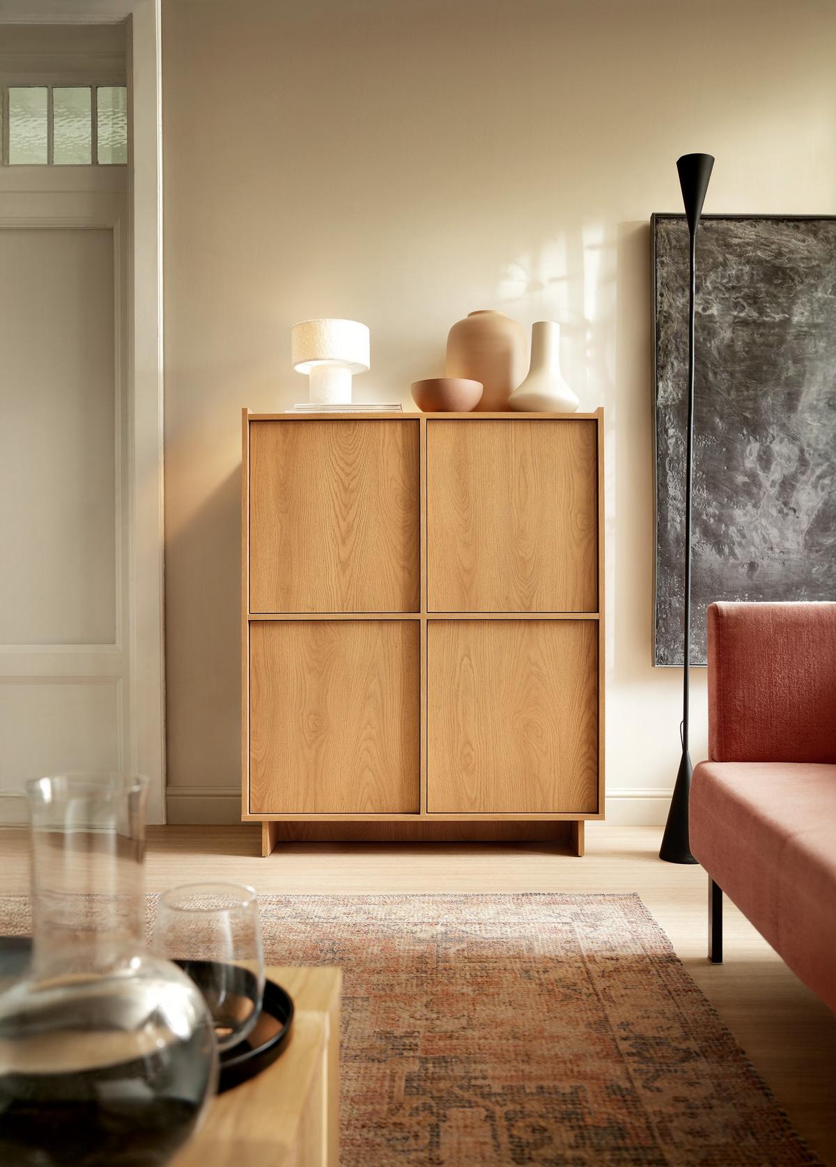 KOMMODE ZENITH 98/124/39cm mit Schubladen 4 Türen Braun - Braun, Holzwerkstoff (98/124/39cm) - MASSENO