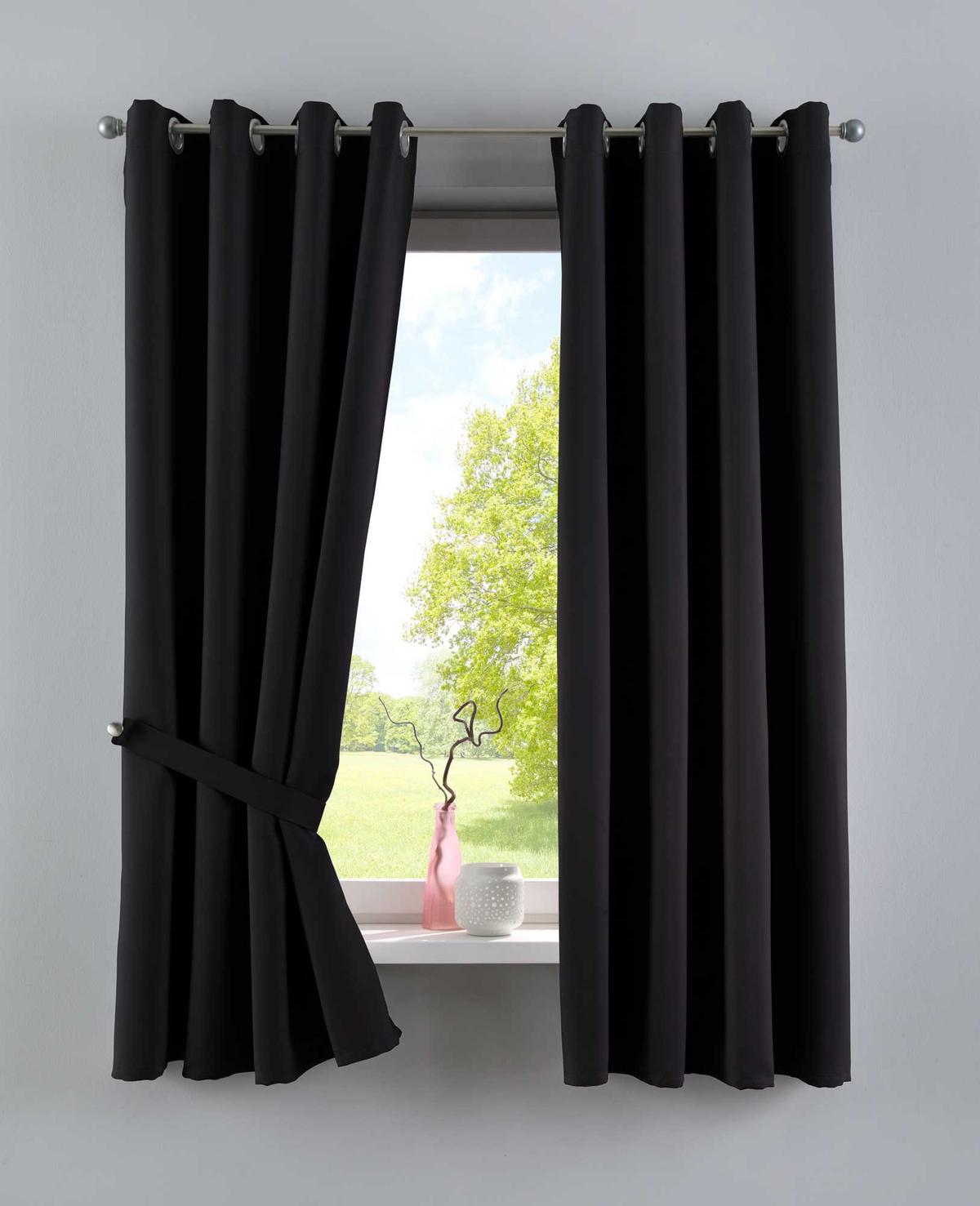 VORHANG »NEW YORK« HxB 245x295 cm Schwarz - Schwarz, Textil (295/245cm) - Gardinenbox