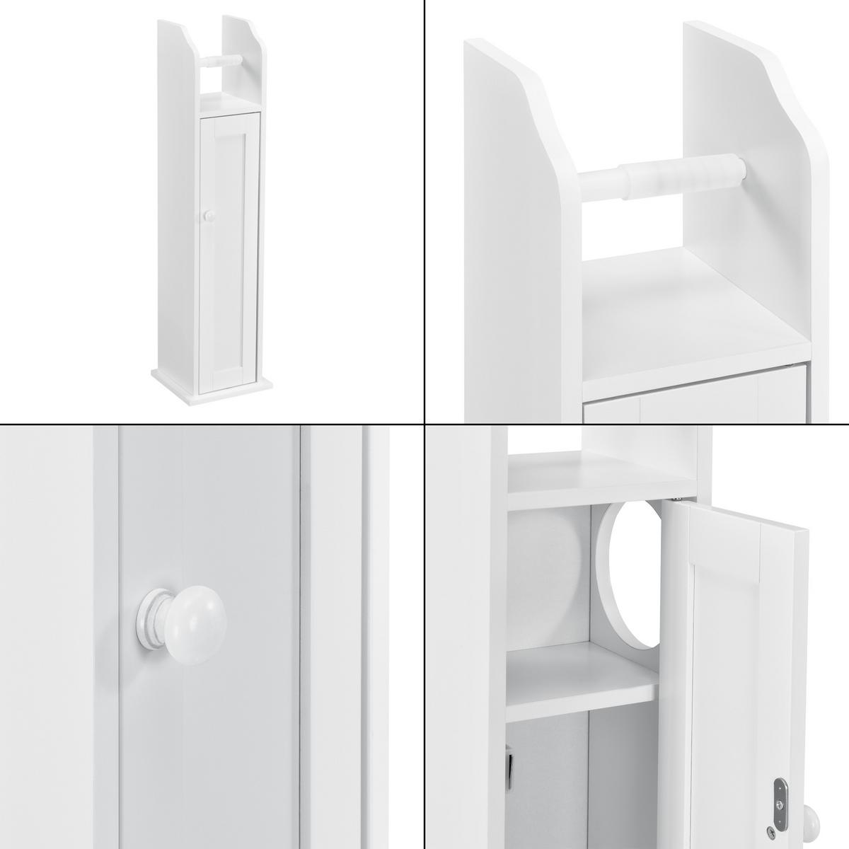 TOILETTENPAPIERHALTER - Weiß, Holzwerkstoff (20/78/18cm) - [en.casa]