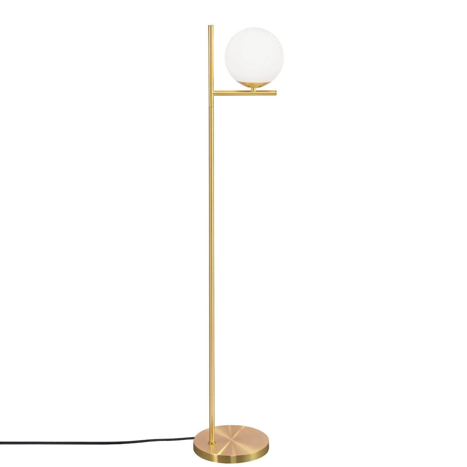 STEHLAMPE Kaelen 20/20/150 cm - Goldfarben/Weiß, Glas/Metall (20/20/150cm) - ZMH