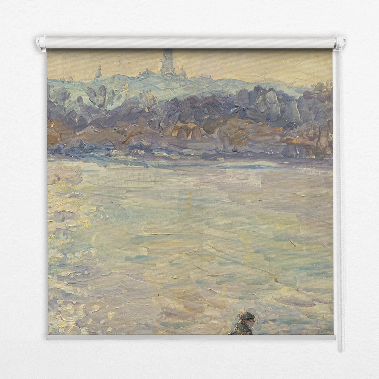 INNENROLLO - Fensterrollo - Rollo - 100x100 cm - Menschen auf dem Wasser - Blau, Kunststoff (100/100/0.5cm) - TULUP