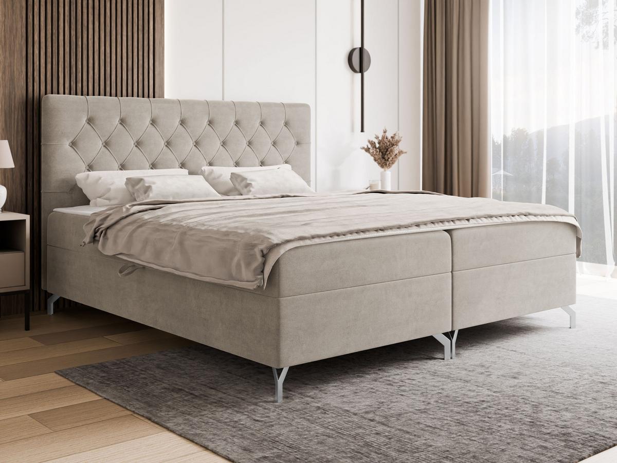 BOXBETT Guilette - H3 - Beige/Silberfarben, Holz/Holzwerkstoff (120/200cm) - MIRJAN24