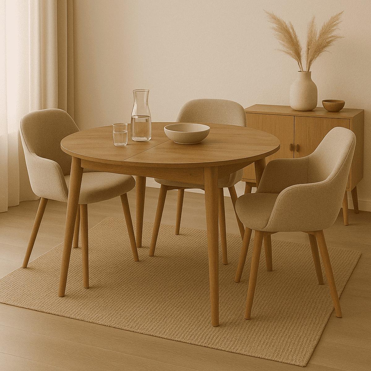 TISCH mit Massivholzbeinen - vina 100/100/75 cm - Kieferfarben, Holzwerkstoff (105/100/75cm) - Calicosy