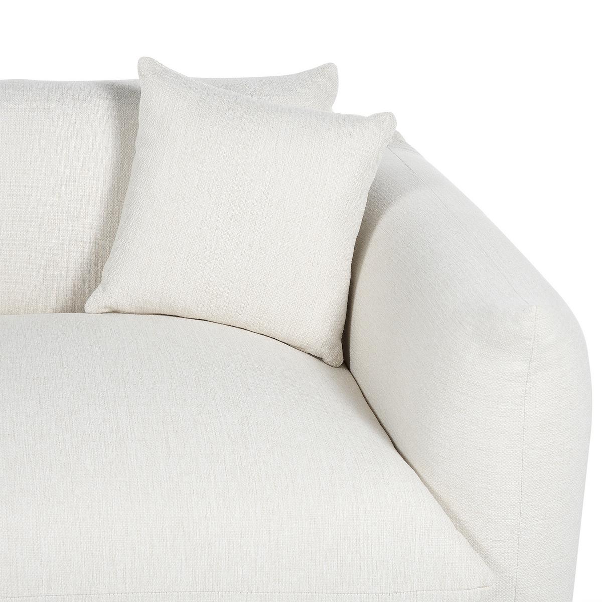 3-SITZER-SOFA cremeweiß mit Kissen Luvos - Hellbraun/Weiß, Textil (220/75/104cm) - Beliani