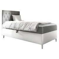 BOXBETT Filip Junior 1, Seite zum Öffnen des Bettkastens: Links - H3 - Weiß/Grau, Holz (90/200cm) - MIRJAN24
