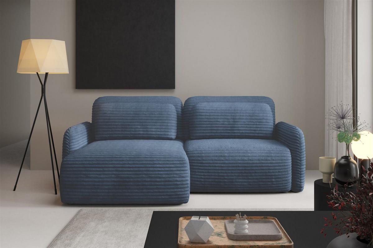 ECKSOFA Simone Mit Schlaffunktion - Blau, Holzwerkstoff/Textil (240/165cm) - Fun Möbel