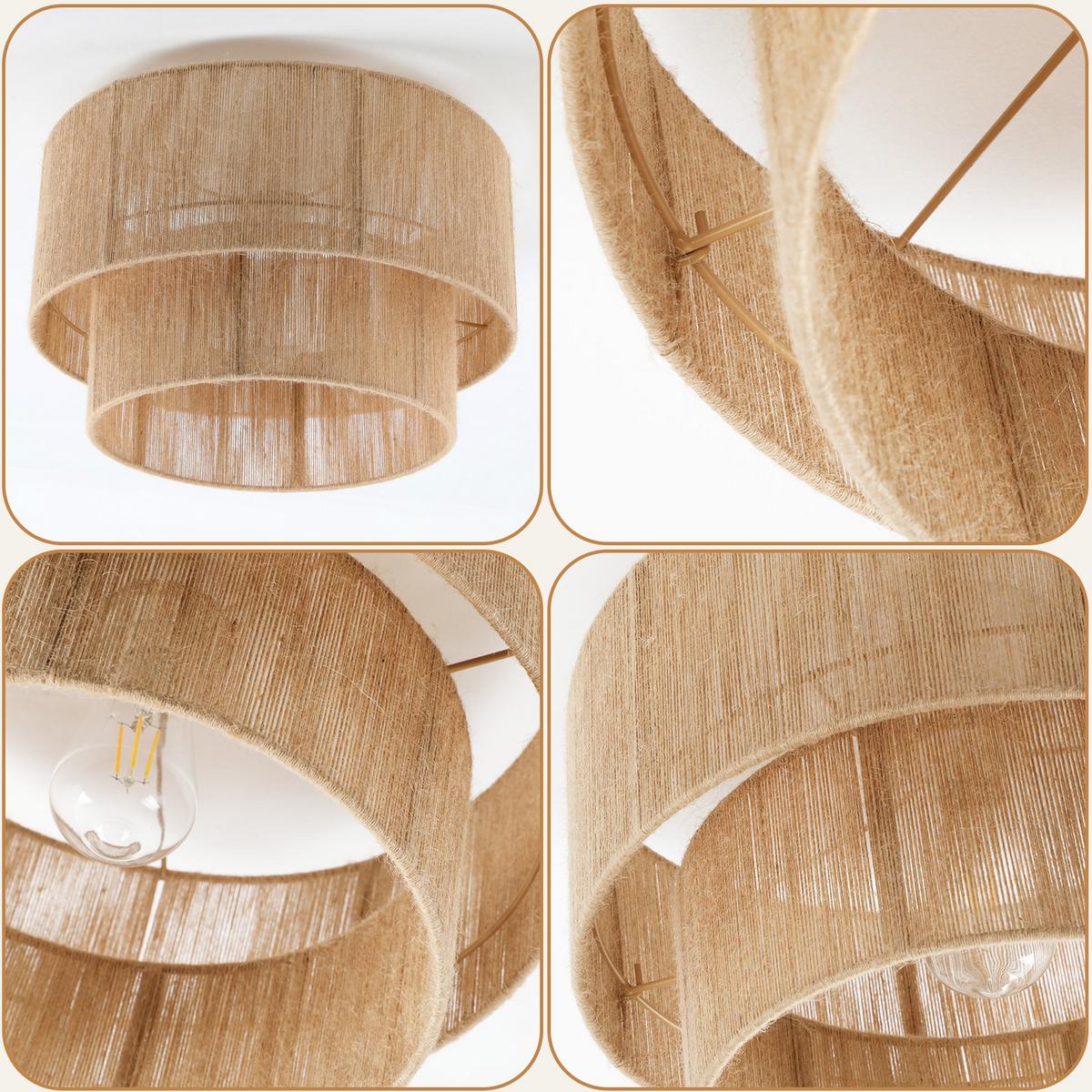 DECKENLEUCHTE Ceilume 40/40/27.5 cm - Braun, Textil (40/40/27.5cm) - ZMH