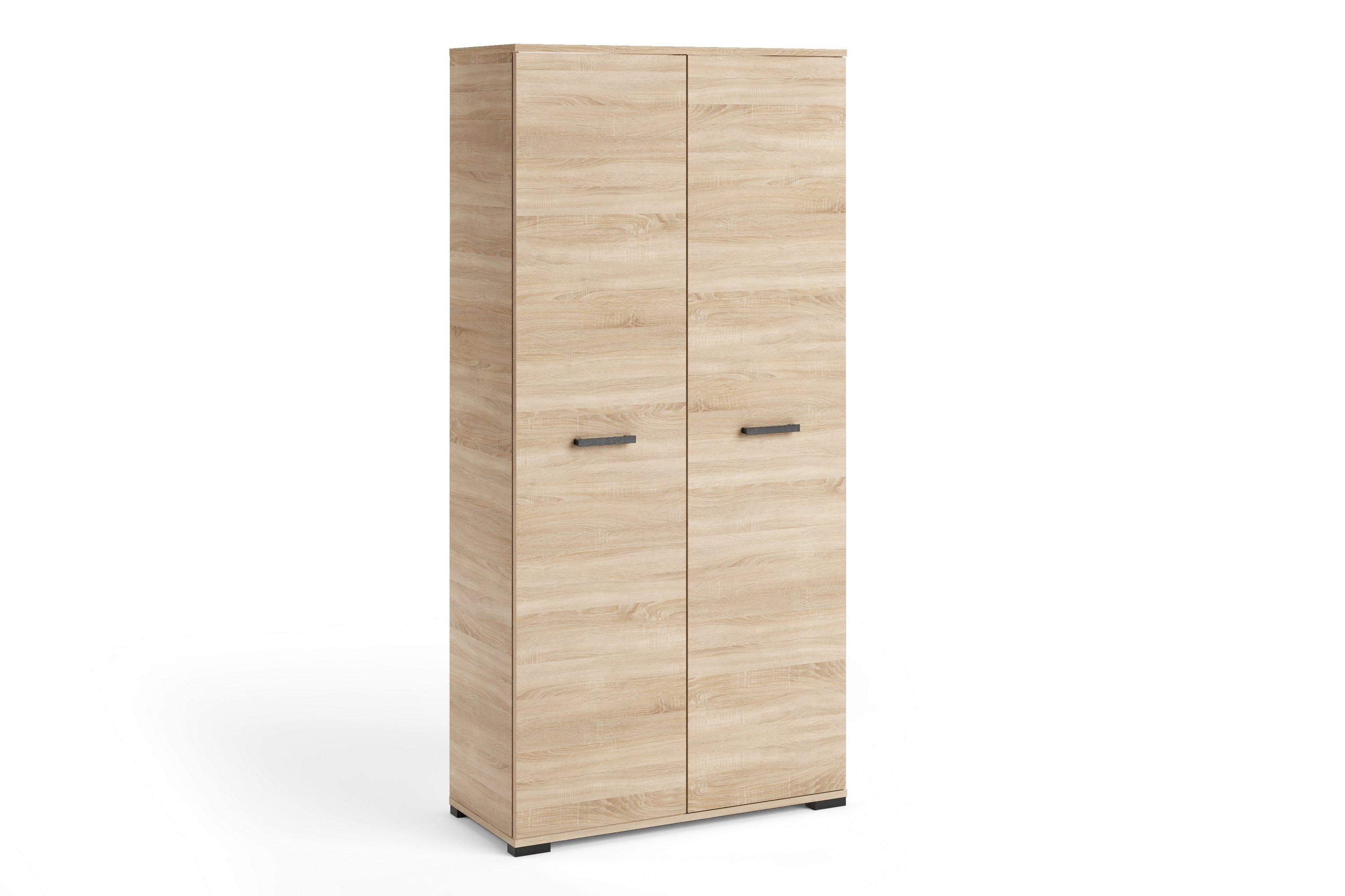 DREHTÜRENSCHRANK ALBANO 90/186/56cm 2-türig Sonoma Eiche - Sonoma Eiche, Holzwerkstoff (90/186/56cm) - MASSENO