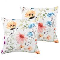 OUTDOOR-KISSEN 2er-Set Blumenmuster mehrfarbig 45/45 cm Monesi - Multicolor, Textil (45/45cm) - Beliani