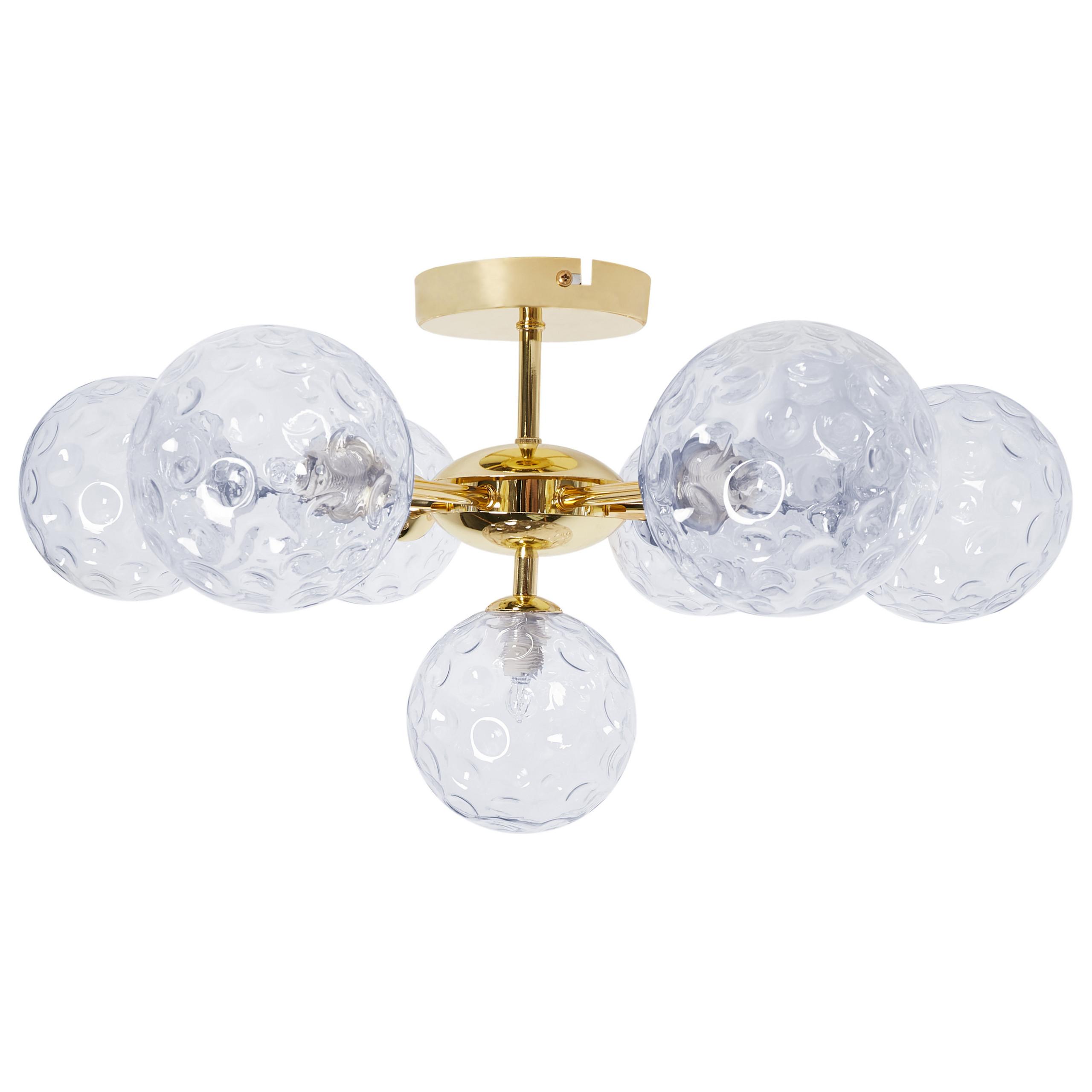 DECKENLAMPE Blau/Gold Anadyr - Blau/Goldfarben, Glas (52/52/28cm) - Beliani