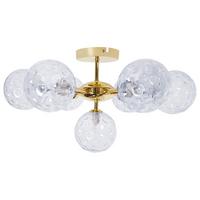DECKENLAMPE Blau/Gold Anadyr - Blau/Goldfarben, Glas (52/52/28cm) - Beliani