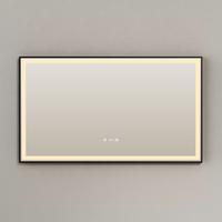 BADSPIEGEL mit Beleuchtung Schwarzer Rahmen 120/70 cm - Schwarz, Glas (120/70/3.5cm) - EMKE