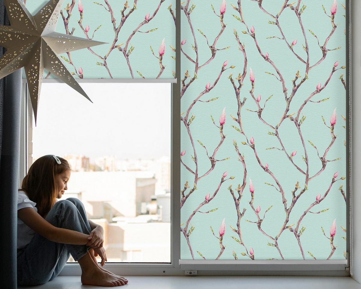 INNENROLLO - Fensterrollo - Rollo - 100x100 cm - Zweige - Braun, Kunststoff (100/100/0.5cm) - TULUP
