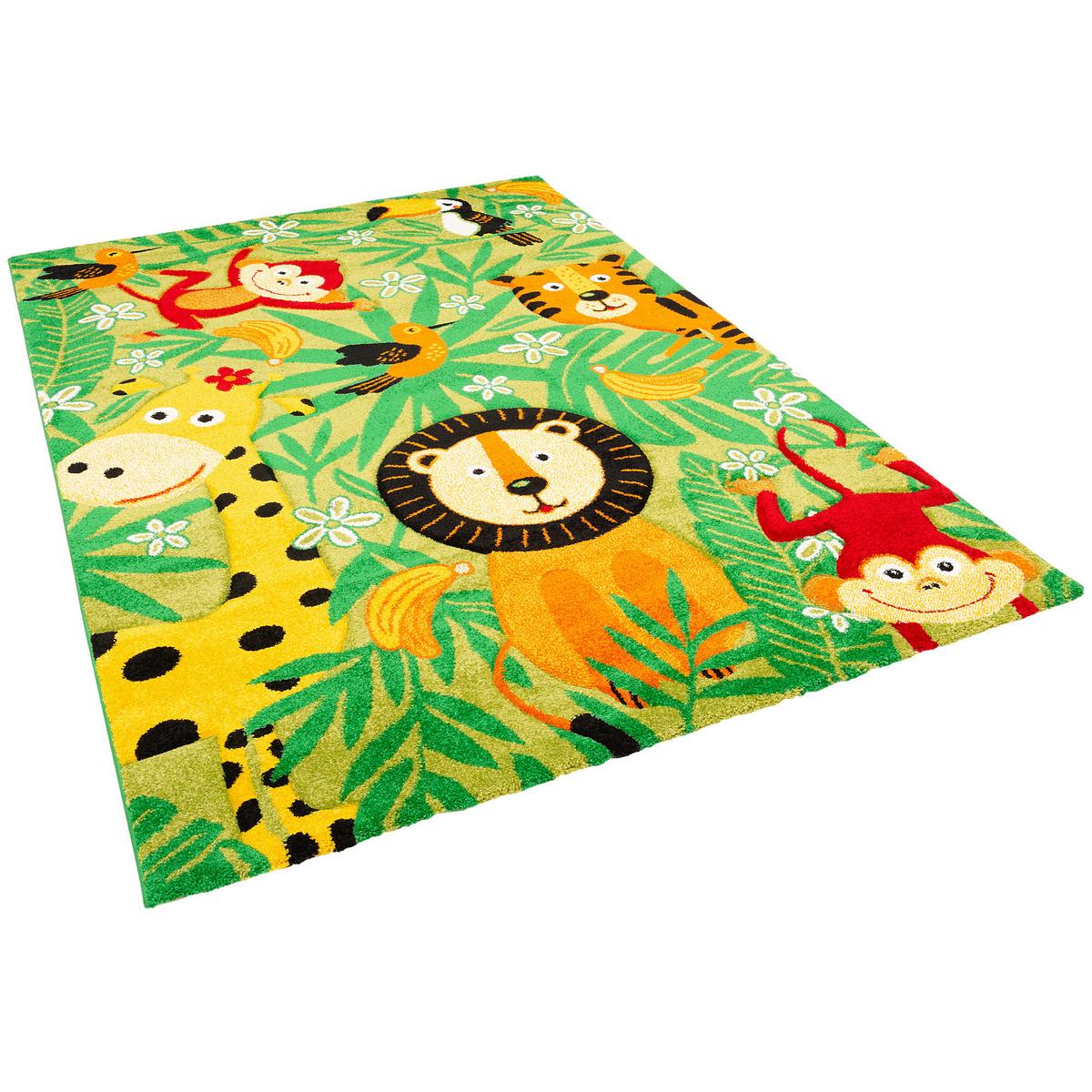 KINDER TEPPICH MAUI KIDS SAFARI - Grün, Textil (120/170cm) - Pergamon