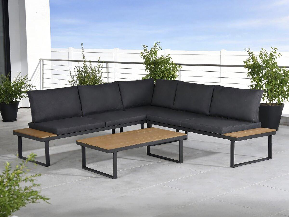 GARTENSITZGRUPPE fiora Grau - Grau, Metall - Habitat Garten