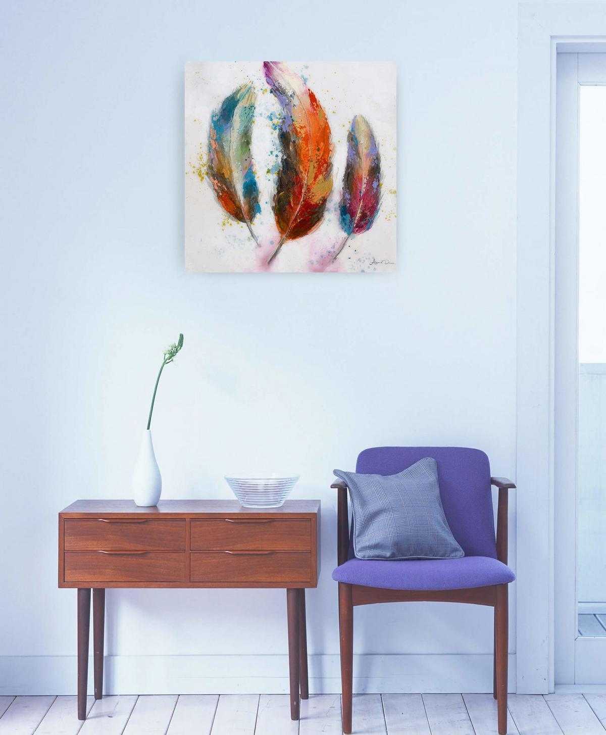 ÖLGEMÄLDE 60/60 cm - Blau/Gelb, Holz/Textil (60/60cm) - KUNSTLOFT