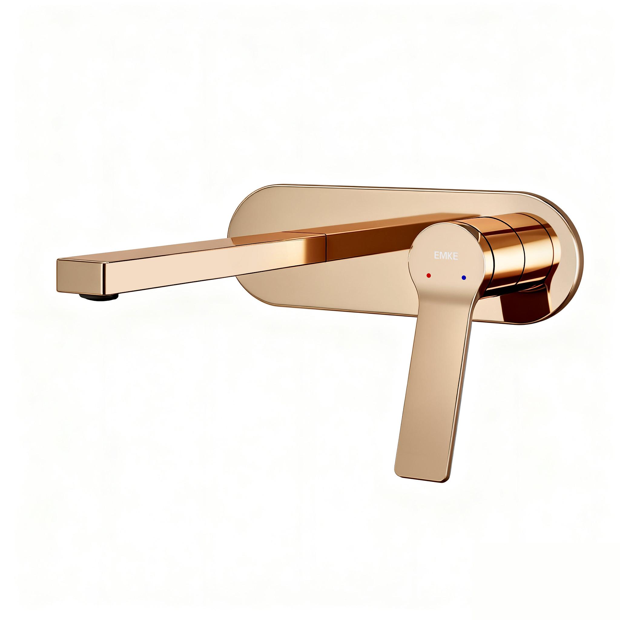 WASCHTISCHARMATUR mit Luftsprudler Messing Rosengold 21/21,5/7 cm - Roségold, Metall (21/7/28.8cm) - EMKE