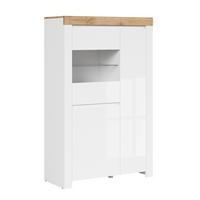 VITRINE Hella Weiß und Holz - Weiß, Holzwerkstoff (98/156/42cm) - Petits-meubles