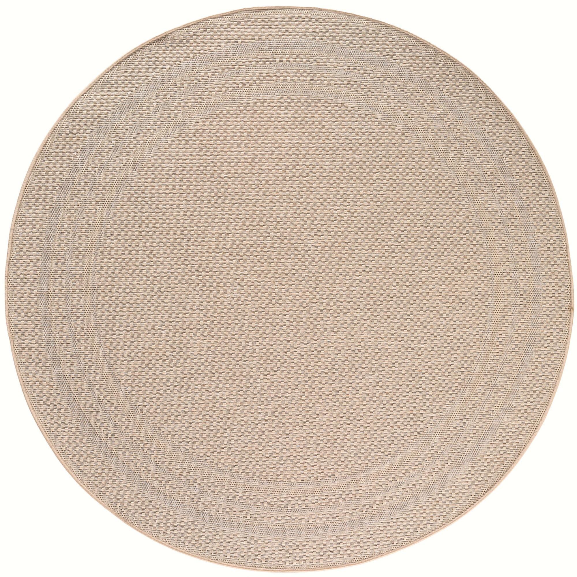 TEPPICH Outdoor VENTOUX in Beige, mit Bordüre, Ø 80 cm - Beige, Textil (80/80cm) - KADIMA DESIGN