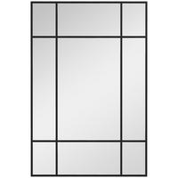 WANDSPIEGEL Glas Metall Schwarz - Schwarz, Metall (2/60/90cm) - HOMCOM