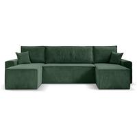 WOHNLANDSCHAFT Hektor U mit Schlaffunktion, 318 cm, grün - Schwarz/Grün, Kunststoff/Textil (318/94/152cm) - Beautysofa