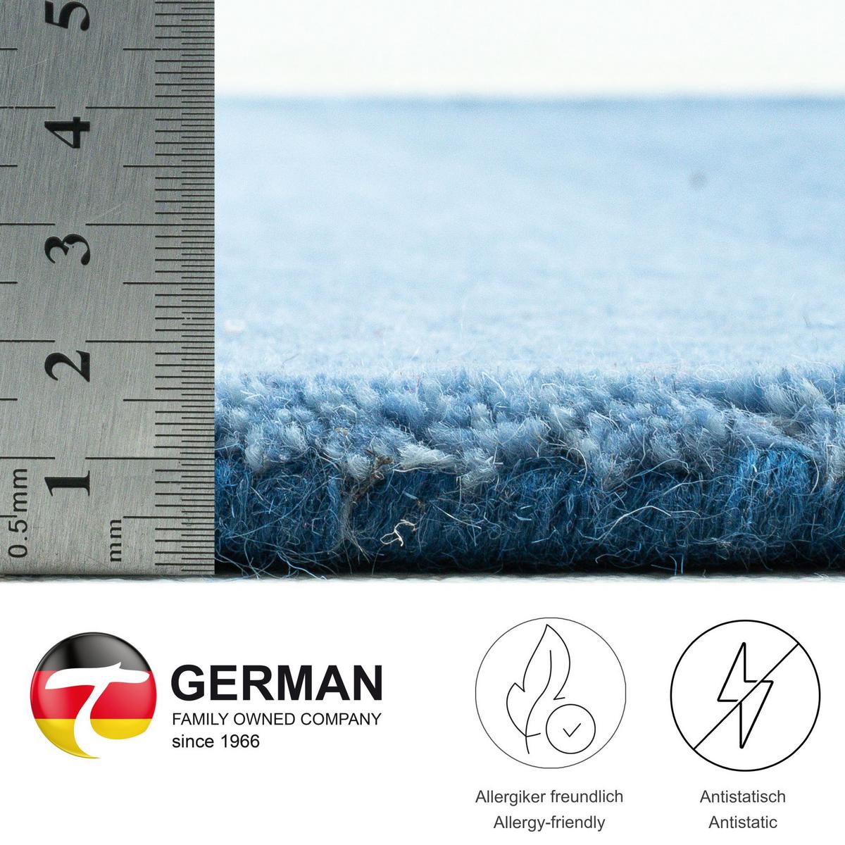 TUFTTEPPICH Wool Comfort 160x230 cm - Blau, Textil (160/230cm) - THEKO