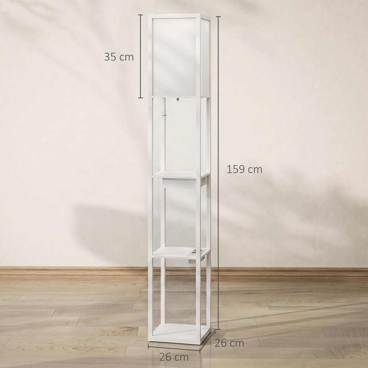 STEHLAMPE MDF Kunststoff Weiß - Weiß, Holzwerkstoff (26/26/159cm) - HOMCOM