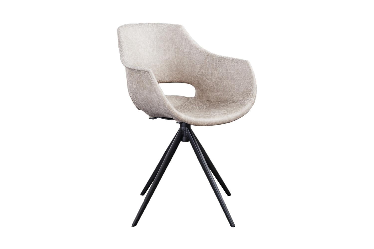 DREHSTUHL ZAJA Cremeweiß Microfaser Drehbar (360°) (1er-Set) - Creme, Textil (57/85/59cm) - KAWOLA