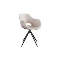 DREHSTUHL ZAJA Cremeweiß Microfaser Drehbar (360°) (1er-Set) - Creme, Textil (57/85/59cm) - KAWOLA
