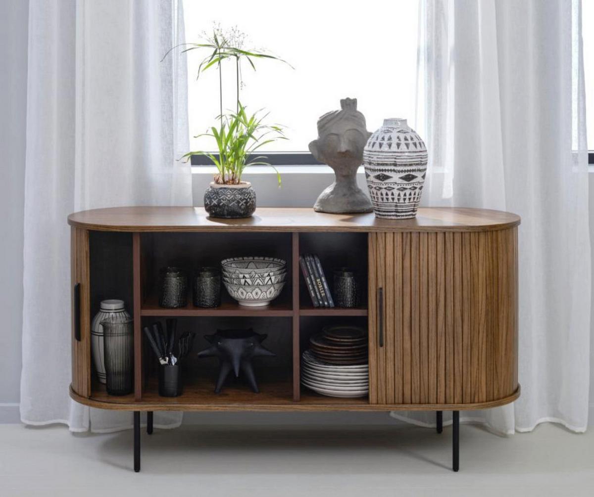 SIDEBOARD Gativel Räuchereiche - Alteiche/Schwarz, Holzwerkstoff/Kunststoff (140/76/45cm) - Selsey