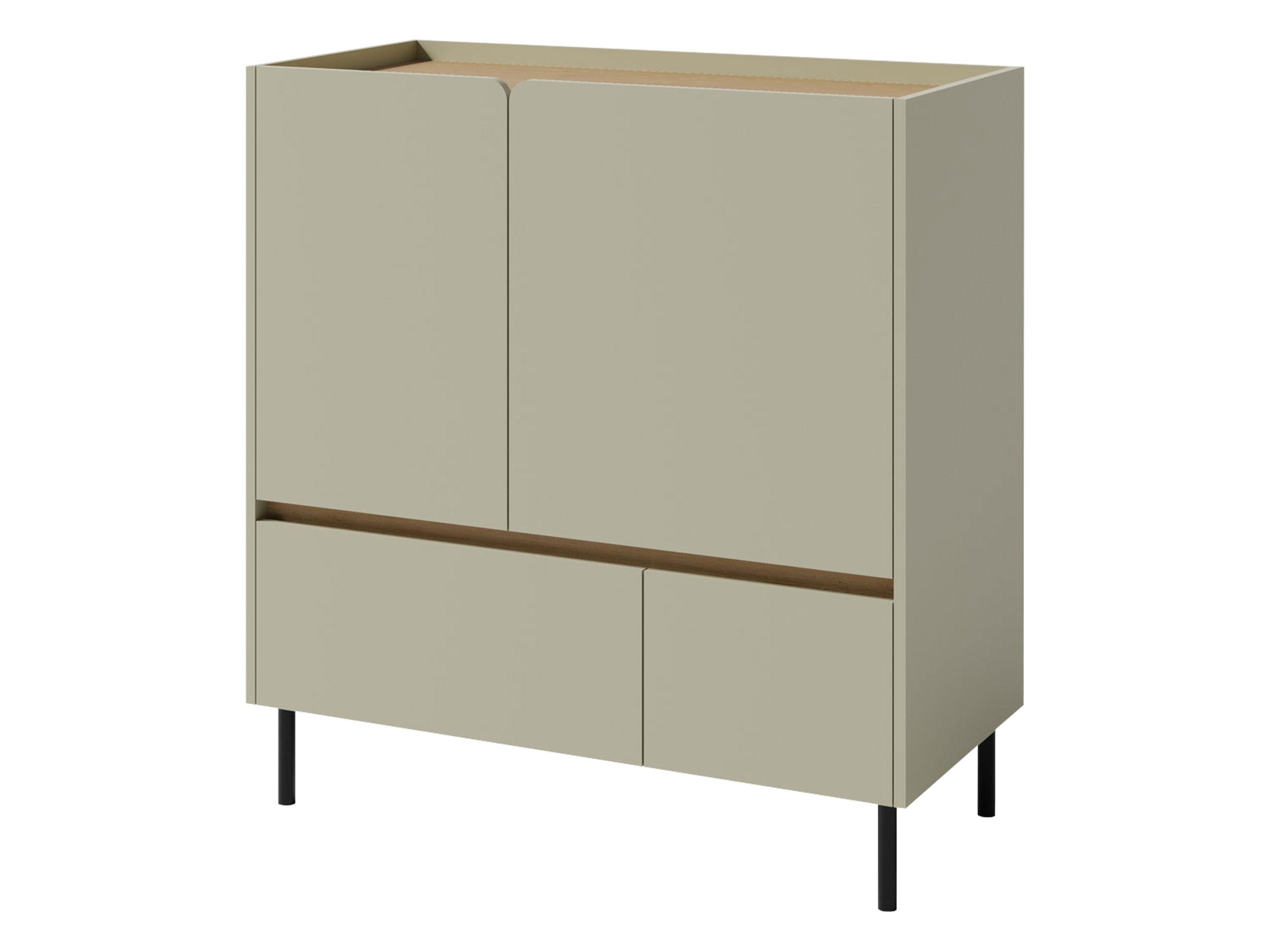 KOMBIKOMMODE Luca LC09 - Schwarz/Grün, Holzwerkstoff/Metall (95/105/40cm) - MIRJAN24