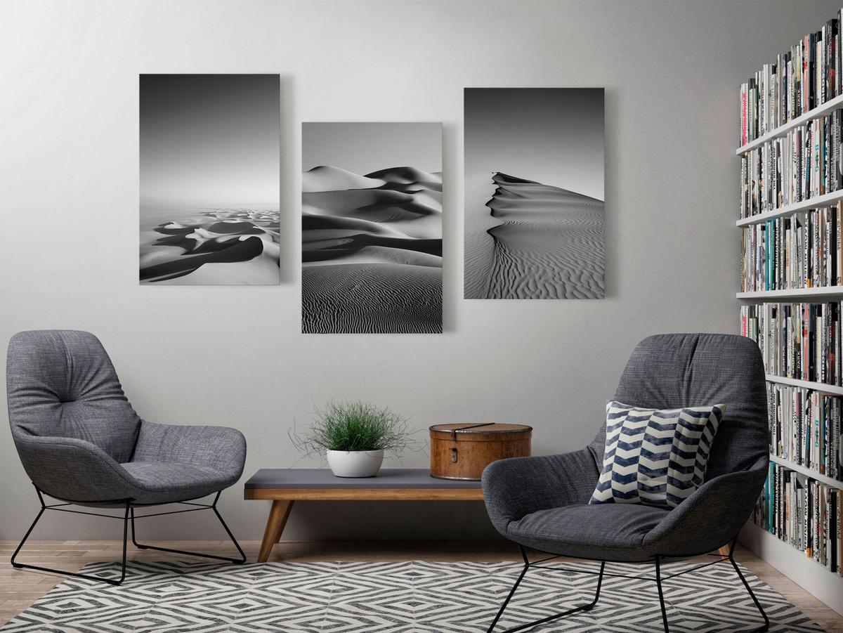 KUNSTDRUCK Schwarz-Weiß 60/30 cm - Schwarz, Textil (60/30cm) - KUNSTLOFT
