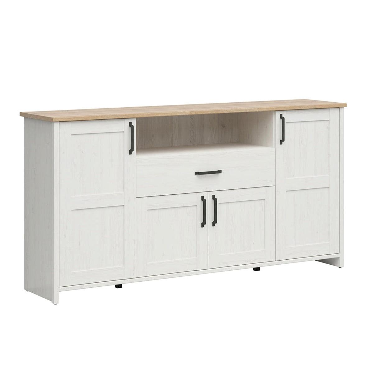 SIDEBOARD Aksel Weiß und Holz - Weiß, Holzwerkstoff (194/99/43cm) - Petits-meubles