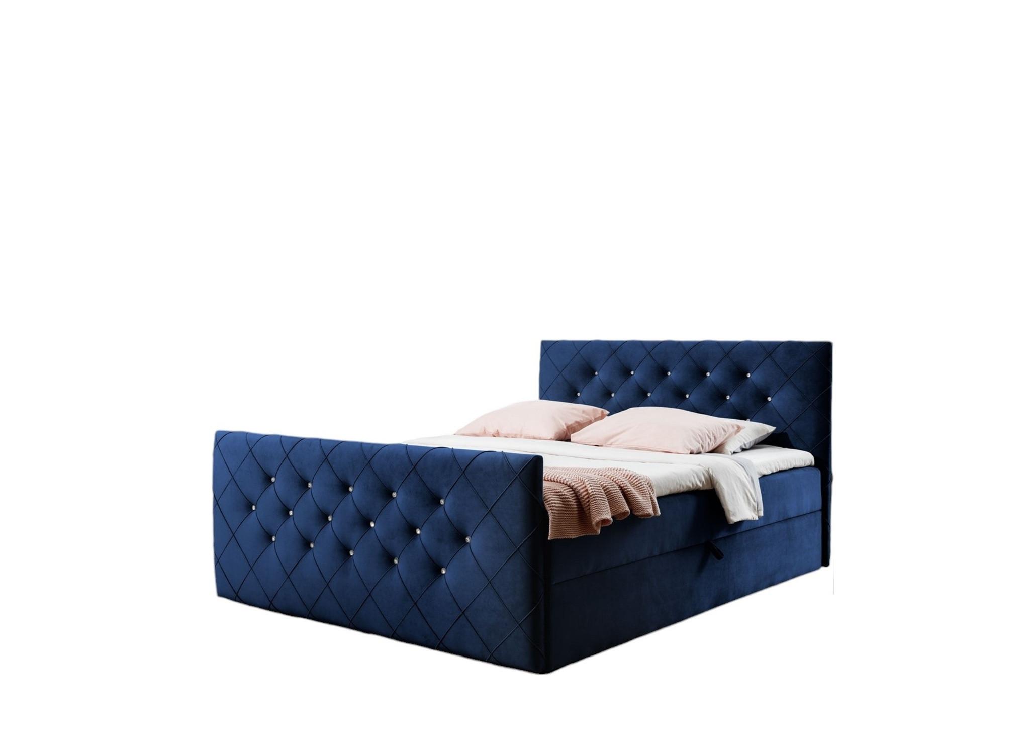 BOXBETT Eivor In Magic Velvet - Dunkelblau, Holzwerkstoff/Textil (160/200cm) - Fun Möbel