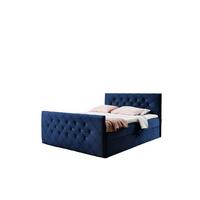 BOXBETT Eivor In überlänge - Dunkelblau, Holzwerkstoff/Textil (200/220cm) - Fun Möbel