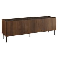 TV-LOWBOARD Tewos 144 - Nussbaumfarben/Schwarz, Holzwerkstoff/Metall (144/50/37cm) - MIRJAN24