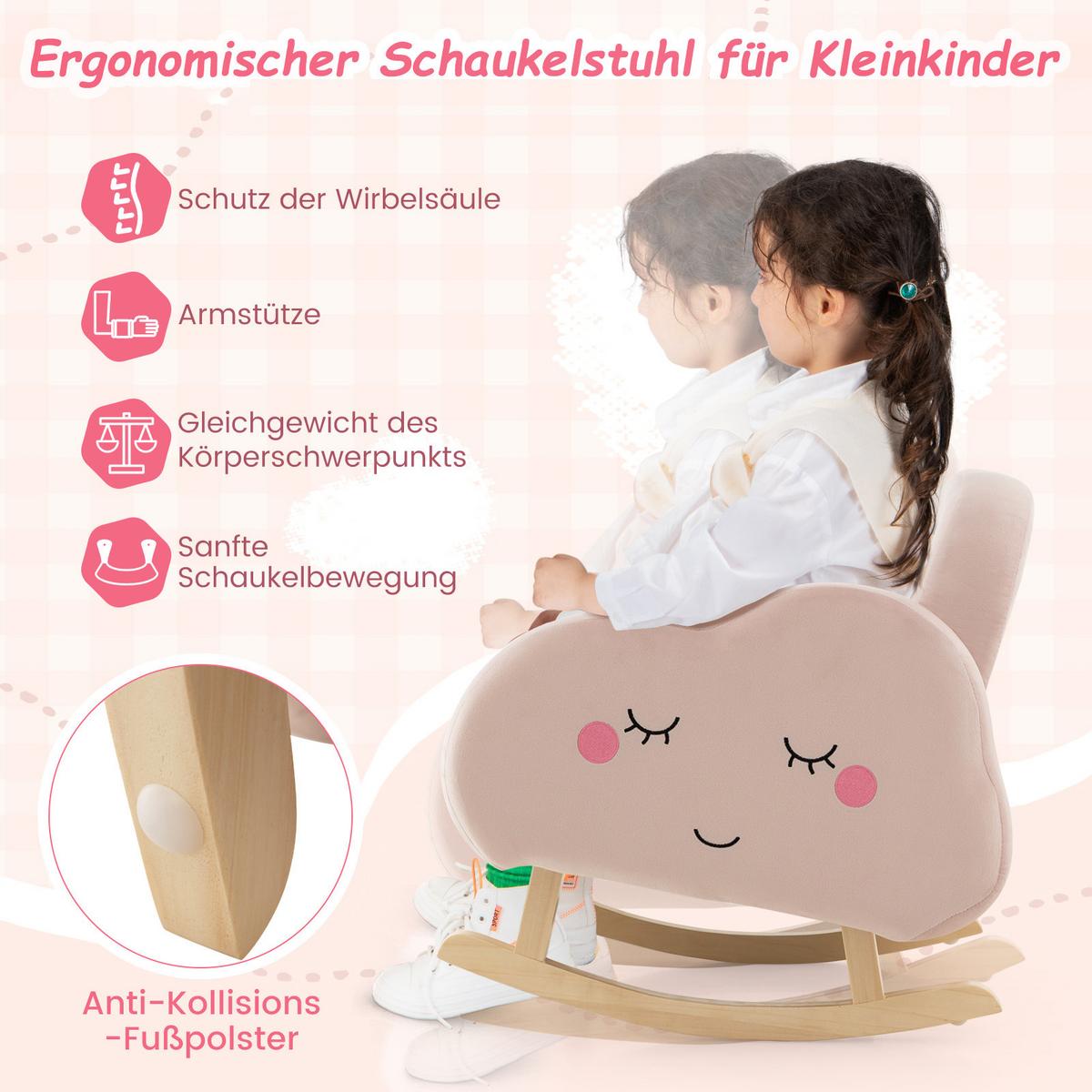 KINDERSOFA 51cm Pink - Pink, Textil (51/51/50cm) - COSTWAY
