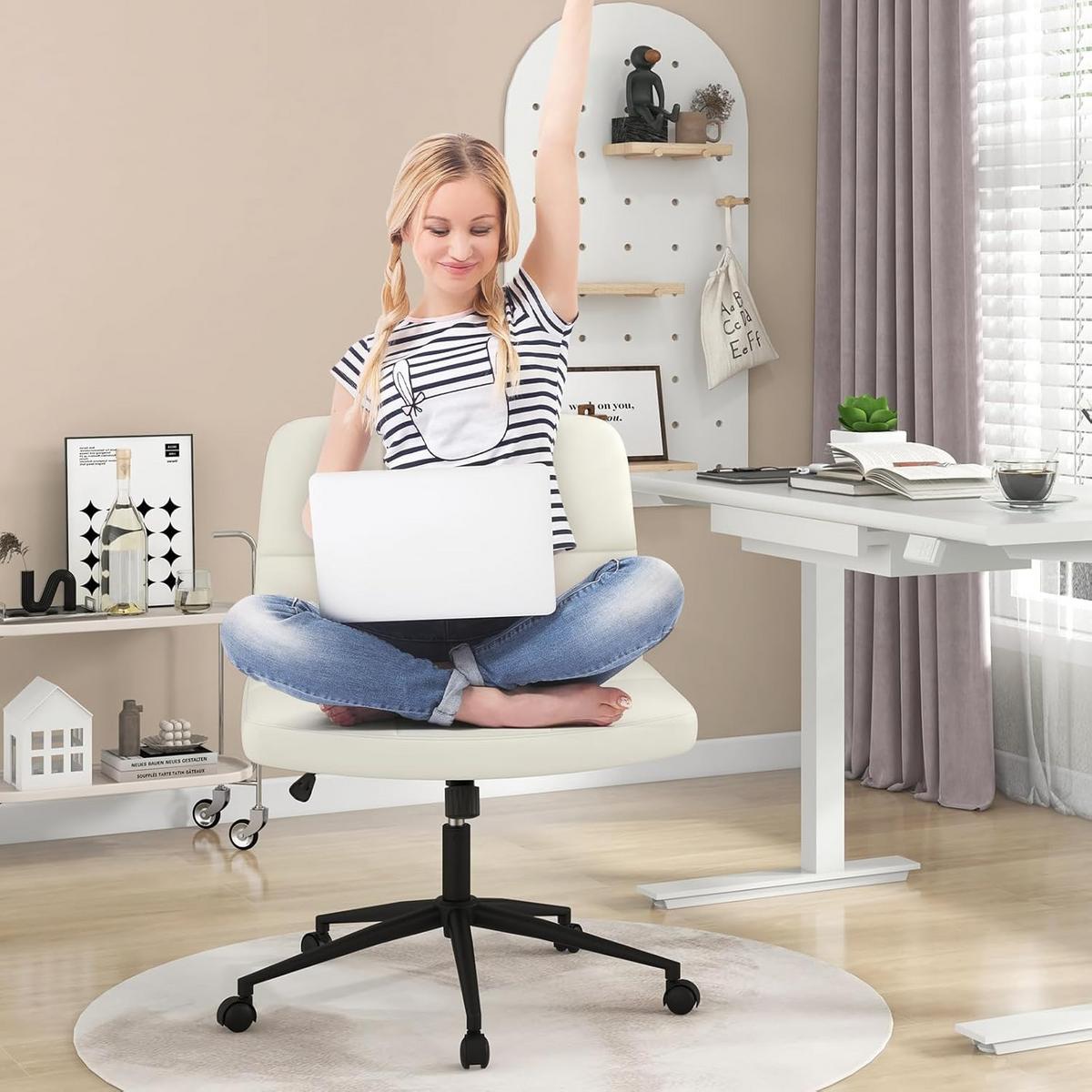 BÜROSTUHL Beige - Beige, Kunststoff (68/56/64cm) - COSTWAY