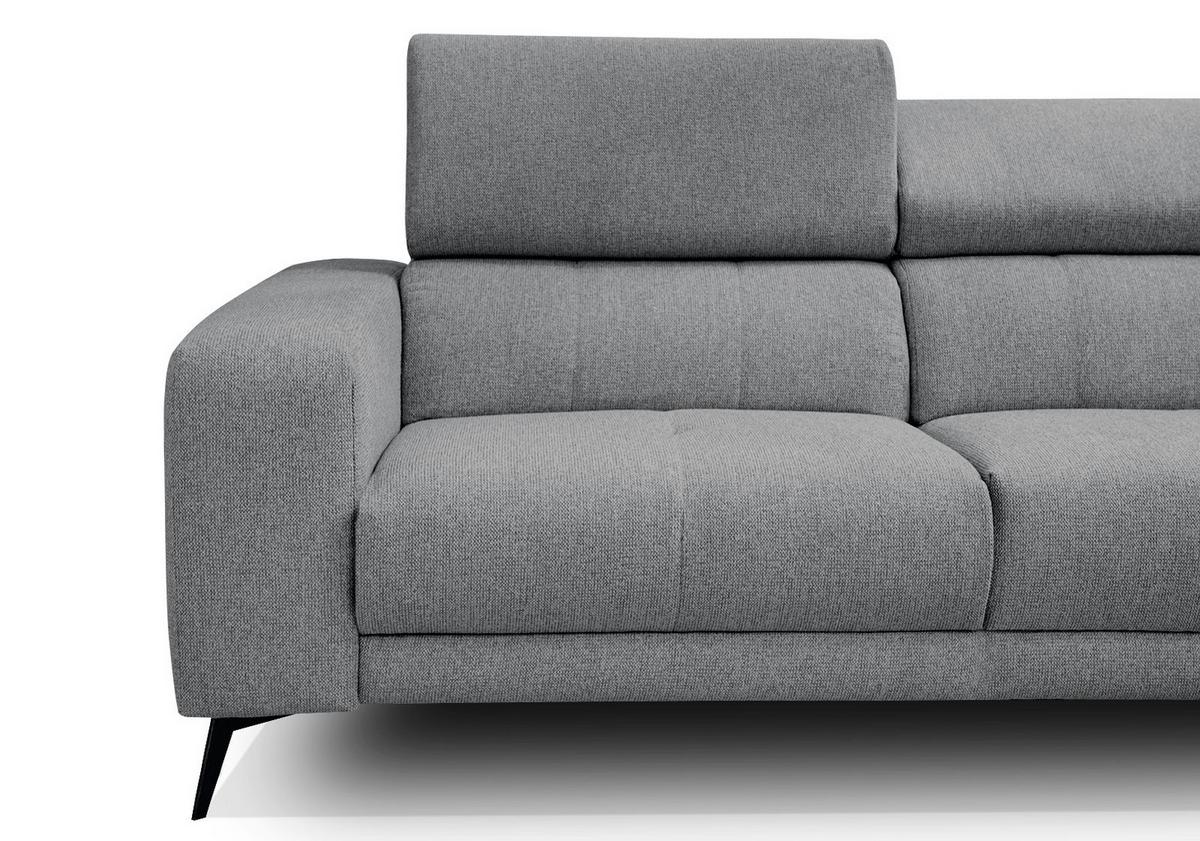 ECKSOFA MORELLO 5-Sitzer, grau - Schwarz/Grau, Holzwerkstoff/Textil (287/228cm) - Wozimo