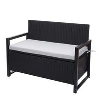 POLY-RATTAN 2ER SITZBANK Anthrazit, Grau - Anthrazit/Grau, Kunststoff (117/87/57cm) - MCW