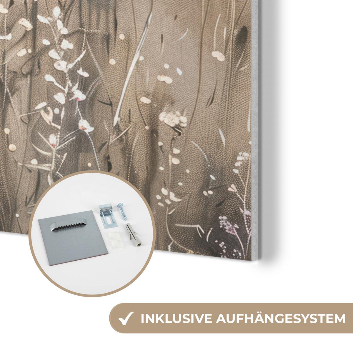 AKUSTIKBILD Blumen - Rosa - Modern - Beige Wandbilder 60x80 cm - Beige, Kunststoff (60/80/0.9cm) - MuchoWow
