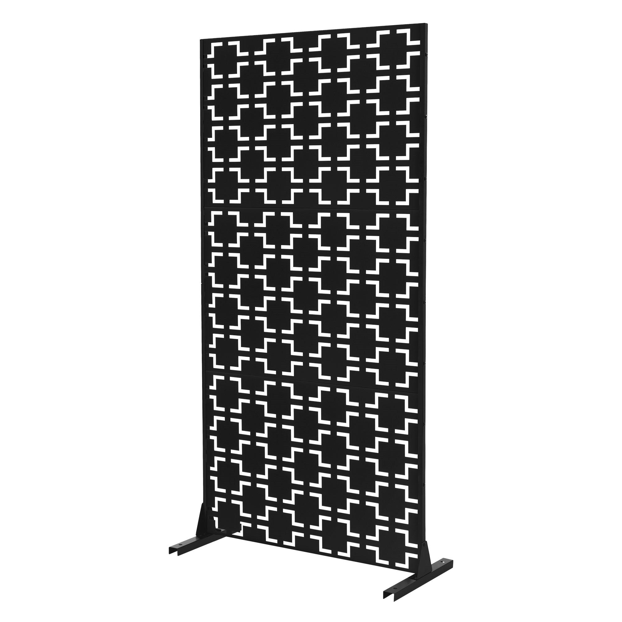 METALL-SICHTSCHUTZ Milano 90x180 cm Schwarz aus Stahl - Schwarz, Metall (90/183cm) - ML-DESIGN