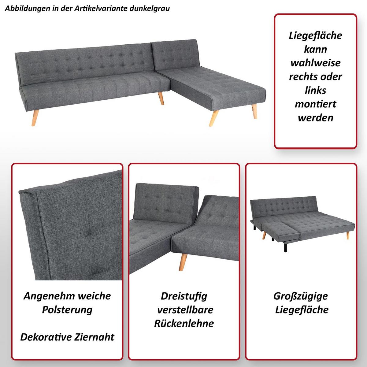 ECKSOFA Gelb - Gelb, Textil (256/176cm) - MCW