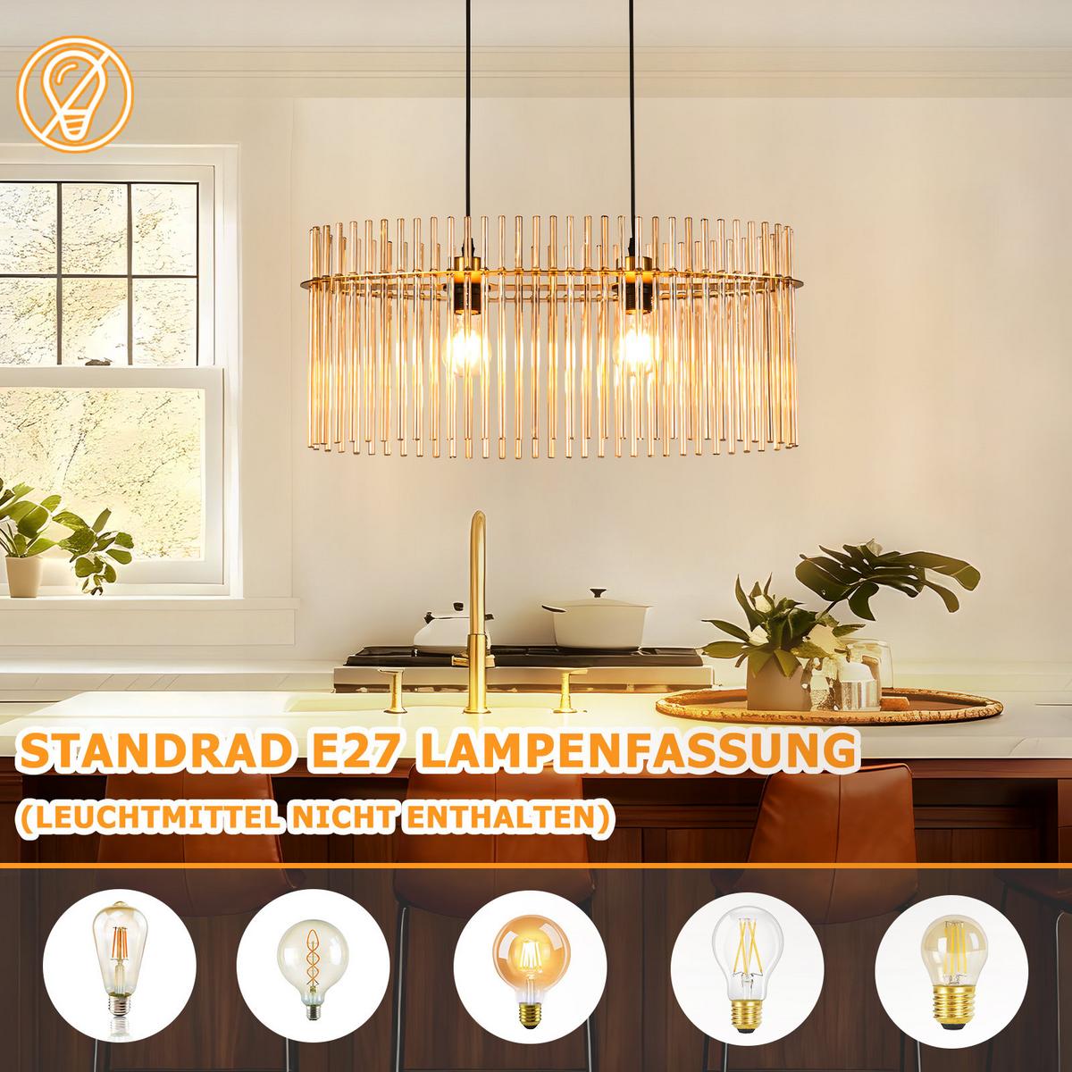 PENDELLEUCHTE Ivy 25/60/150 cm - Goldfarben, Glas (25/60/150cm) - ZMH
