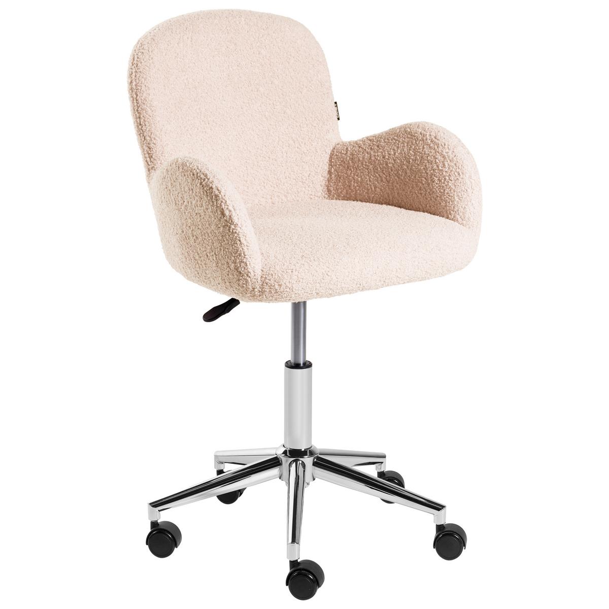 SCHREIBTISCHSTUHL Bouclé Hellbeige Priddy - Beige, Textil (60/79/60cm) - Beliani