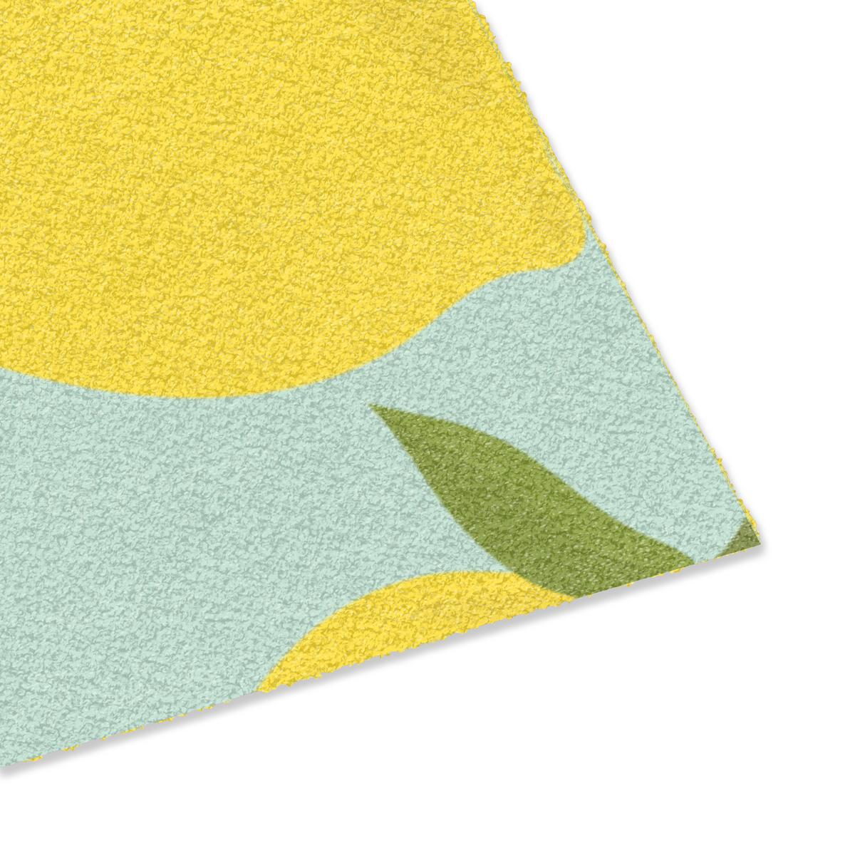FUSSMATTE Muster Zitronen - Gelb - Blau - Muster - Früchte Flurteppich 90x60 cm - Gelb, Kunststoff (90/0.4cm) - MuchoWow
