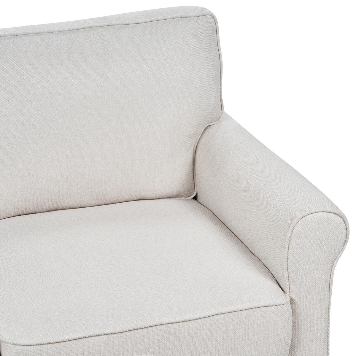 2-SITZER-SOFA Stoff helles Beige Ronneby - Hellbraun/Beige, Textil (140/88/78cm) - Beliani